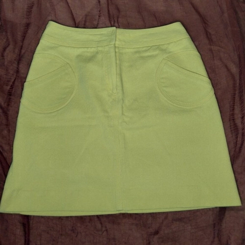 Etcetera Skirt Womens Size 10, stretch yellow